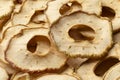 Dried apple chips full frame close up Royalty Free Stock Photo