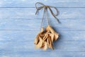 dried apple chips hanging on the wall Royalty Free Stock Photo