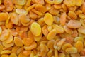 Dried apricot as background texture