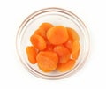Dried apricot fruits ine a glass vase Royalty Free Stock Photo