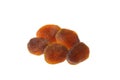 Dried apricot fruits isolated on white background Royalty Free Stock Photo