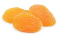 Dried apricot fruits on white Royalty Free Stock Photo