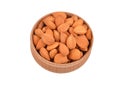 Dried apricot kernel in dish Royalty Free Stock Photo