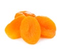 Dried apricots close-up isolated on a white background Royalty Free Stock Photo