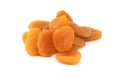 Dried apricots fruits isolated on white background Royalty Free Stock Photo