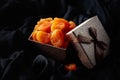 Dried apricots in a gift box Royalty Free Stock Photo