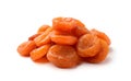 Dried apricots isolated on white