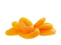 Dried apricots isolated on white