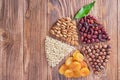 Mix of nuts, dried fruits Royalty Free Stock Photo