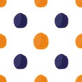 Dried apricots and prunes seamless pattern in cartoon flat style Royalty Free Stock Photo