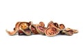 Dried Bael Fruit tea (Aegle marmelos) isolated on white background Royalty Free Stock Photo