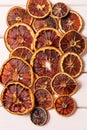 Dried Baked Dehydrated candied homemade orange citrus fruit chips pattern