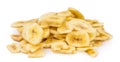 Dried Banana Chips isolated on white background Royalty Free Stock Photo