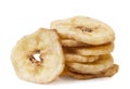 Dried banana close-up on a white background. Isolated Royalty Free Stock Photo