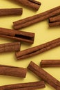 Dried bark strips of Indonesian cinnamon