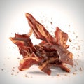 dried beef jerky on a white background. 3d rendering