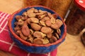 Dried big beans in a bowl Royalty Free Stock Photo