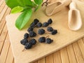 Dried black chokeberries