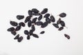 Dried black grapes, Pattern of nuts form Royalty Free Stock Photo