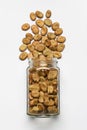 Dried broad beans in glass jar