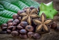 Dried capsule seeds fruit of sacha-Inchi peanut