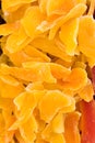 DRIED AND CARAMELIZED FRUITS MACRO SHOT