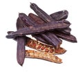 Dried carob pods Royalty Free Stock Photo