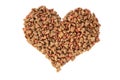 Dried cat food biscuits in a heart shape Royalty Free Stock Photo