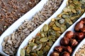 Dried cereal seeds and fruits Royalty Free Stock Photo