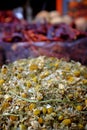 Dried chamomile at the spice market