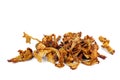 Dried chanterelles isolated on a white