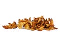 Dried chanterelles isolated on a white