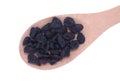 Dried cherries fruits in wooden spoon
