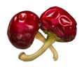 Dried cherry peppers, top