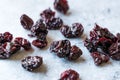 Dried Cherry Pieces Ready to Eat. Royalty Free Stock Photo