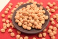 Dried chick peas in a bowl Royalty Free Stock Photo