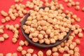 Dried chick peas in a bowl Royalty Free Stock Photo