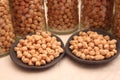 Dried chick peas in a bowl Royalty Free Stock Photo