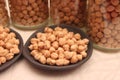 Dried chick peas in a bowl Royalty Free Stock Photo