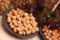 Dried chick peas in a bowl Royalty Free Stock Photo