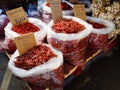 Dried chili at market in thailand Royalty Free Stock Photo