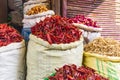 Dried chili peppers at a shop in Srinagar