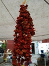 Dried chilli pepper at the market, authentic Turkish