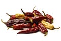 Dried chillies on white background. Generative AI Royalty Free Stock Photo