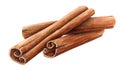 Dried cinnamon sticks bunch tied with a rope watercolor illustration. Nature raw organic spice from a tree bark. Hand drawn cinna