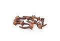 Dried clove on white background