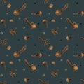 Dried cloves dark seamless pattern