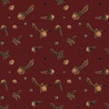 Dried cloves red seamless pattern