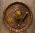 Dried coriander seeds