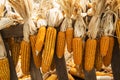 Dried corn hung up wooden cart thai Style ,Thailand